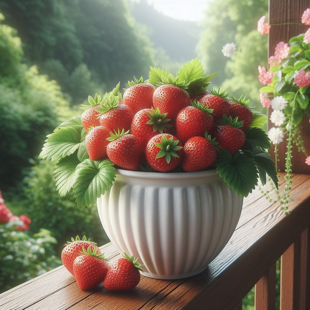 Клубника в горшке