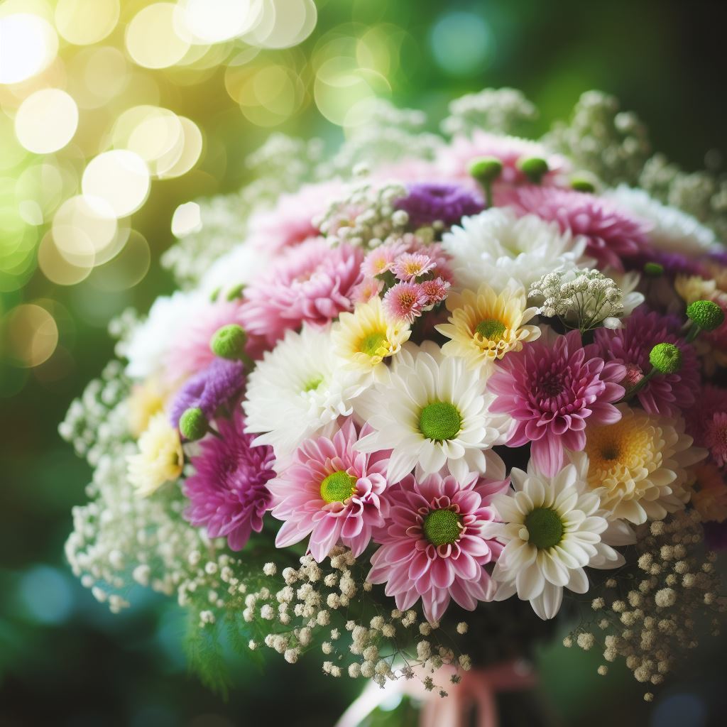 букет цветов из хризантем