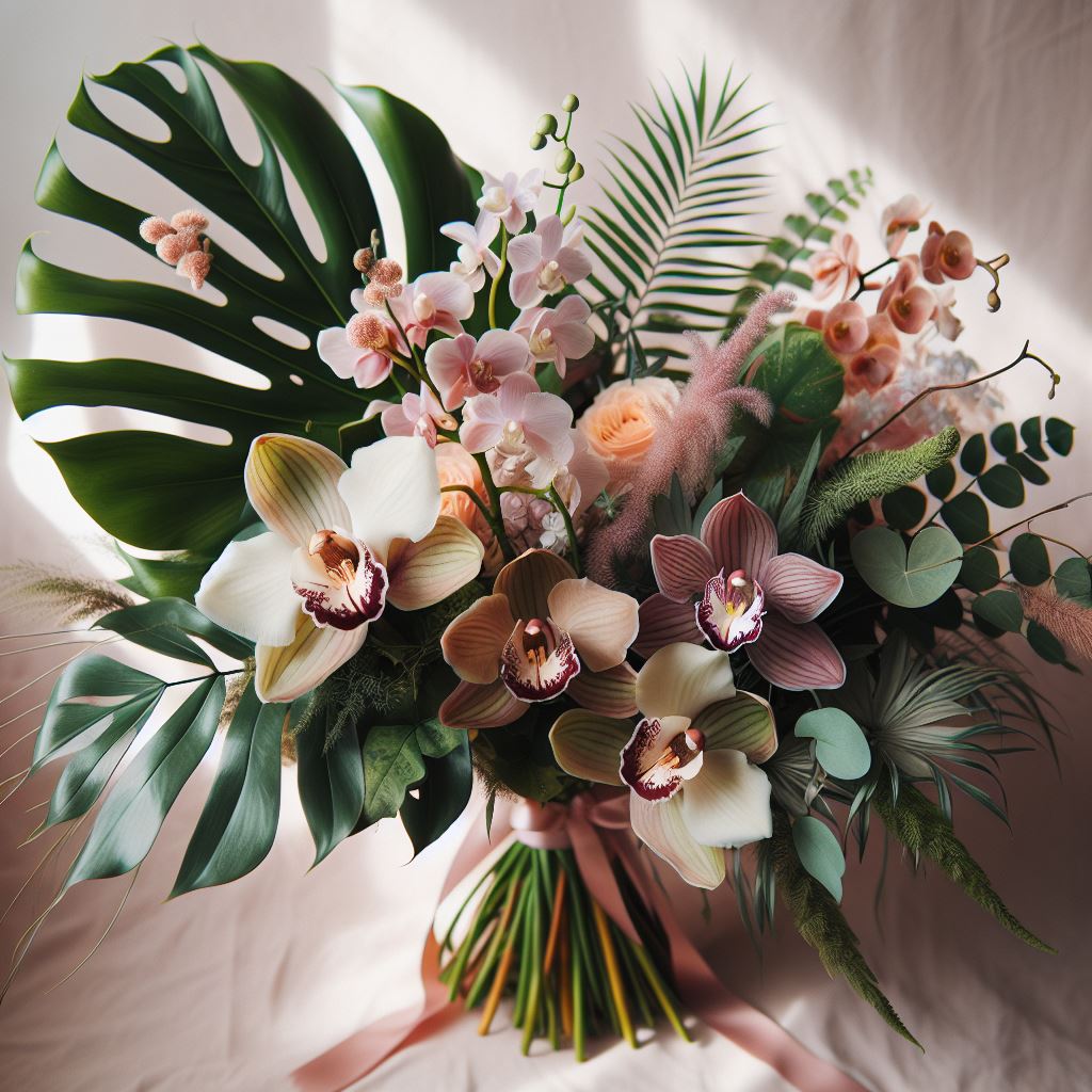 букет цветов из орхидей